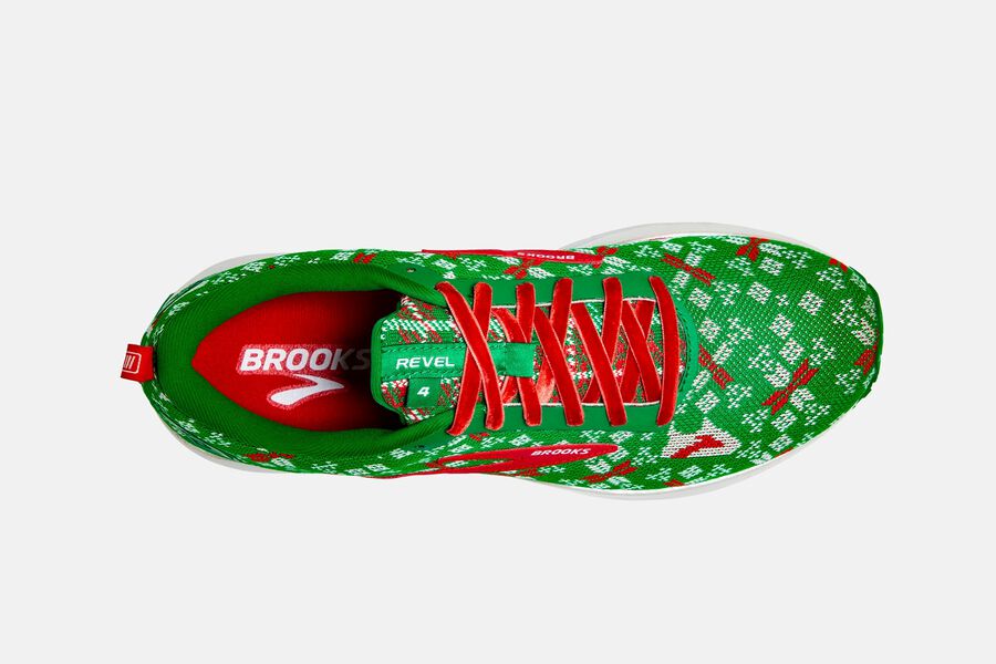 Brooks Running Shoes - Revel 4 Road Womens - Green/Red/White - LXR-489375